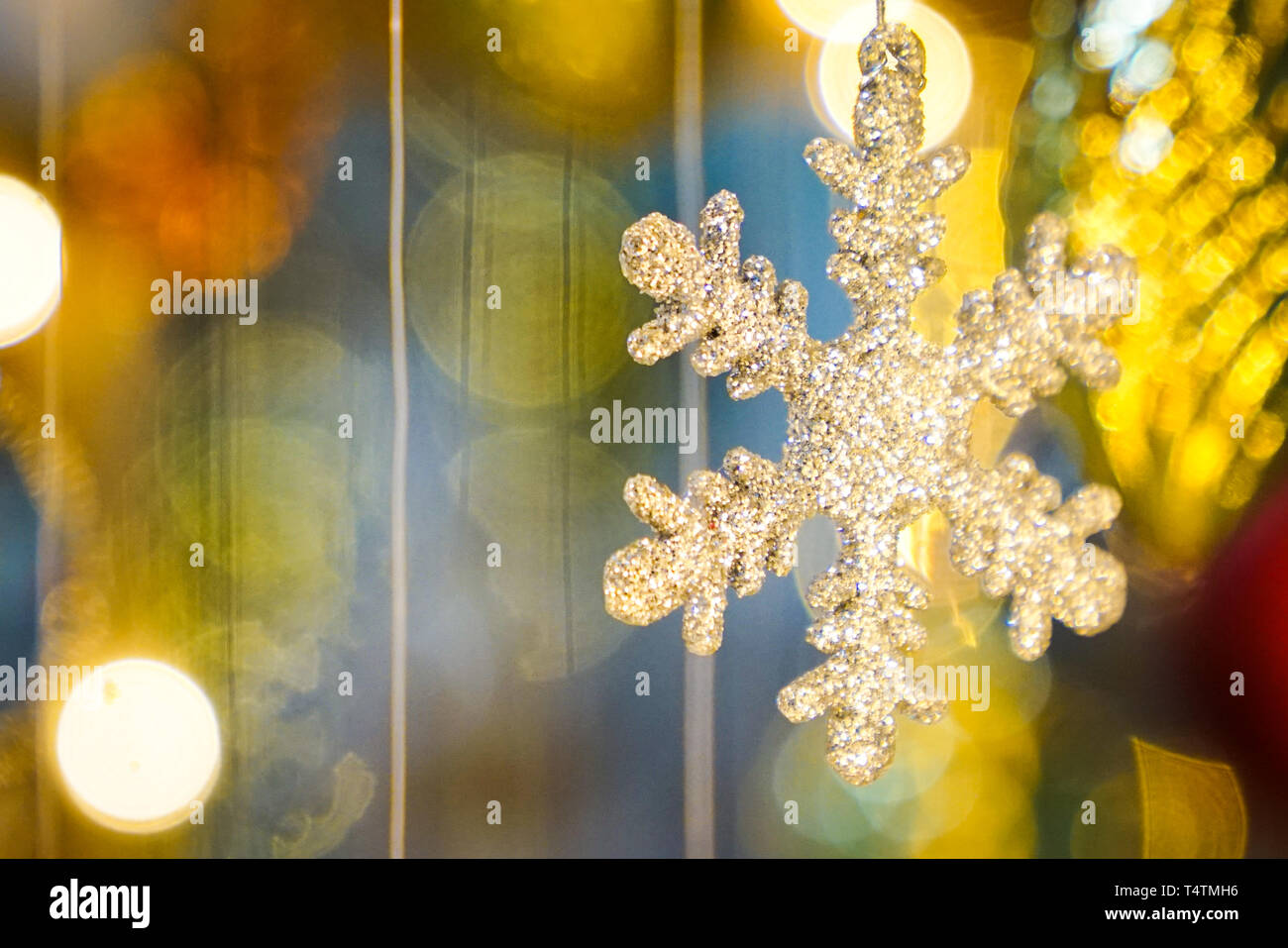 Fond de Noël - Noël, ballons, ornements, resplendit et lumière Banque D'Images