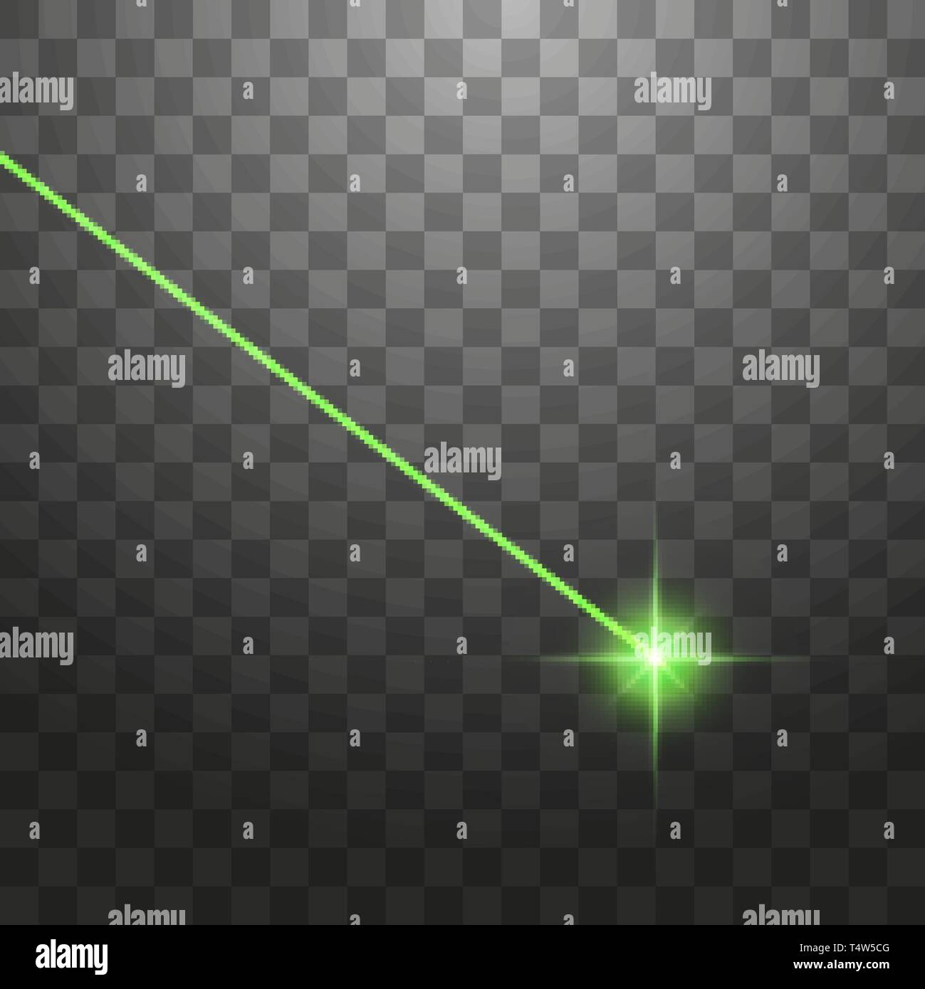 Abstract green faisceau laser. Isolé sur fond noir transparent. Vector illustration Illustration de Vecteur