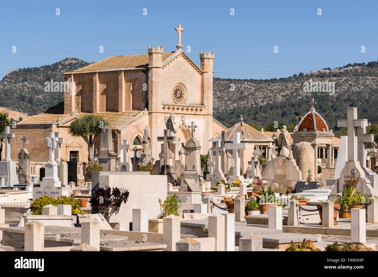 Cementerio, Llucmajor, Majorque, Iles Baléares, Espagne, Europe. Banque D'Images