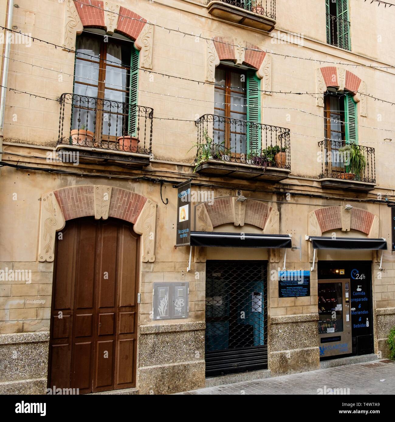 Antiguo Hotel Universo, Llucmajor, Majorque, Iles Baléares, Espagne. Banque D'Images