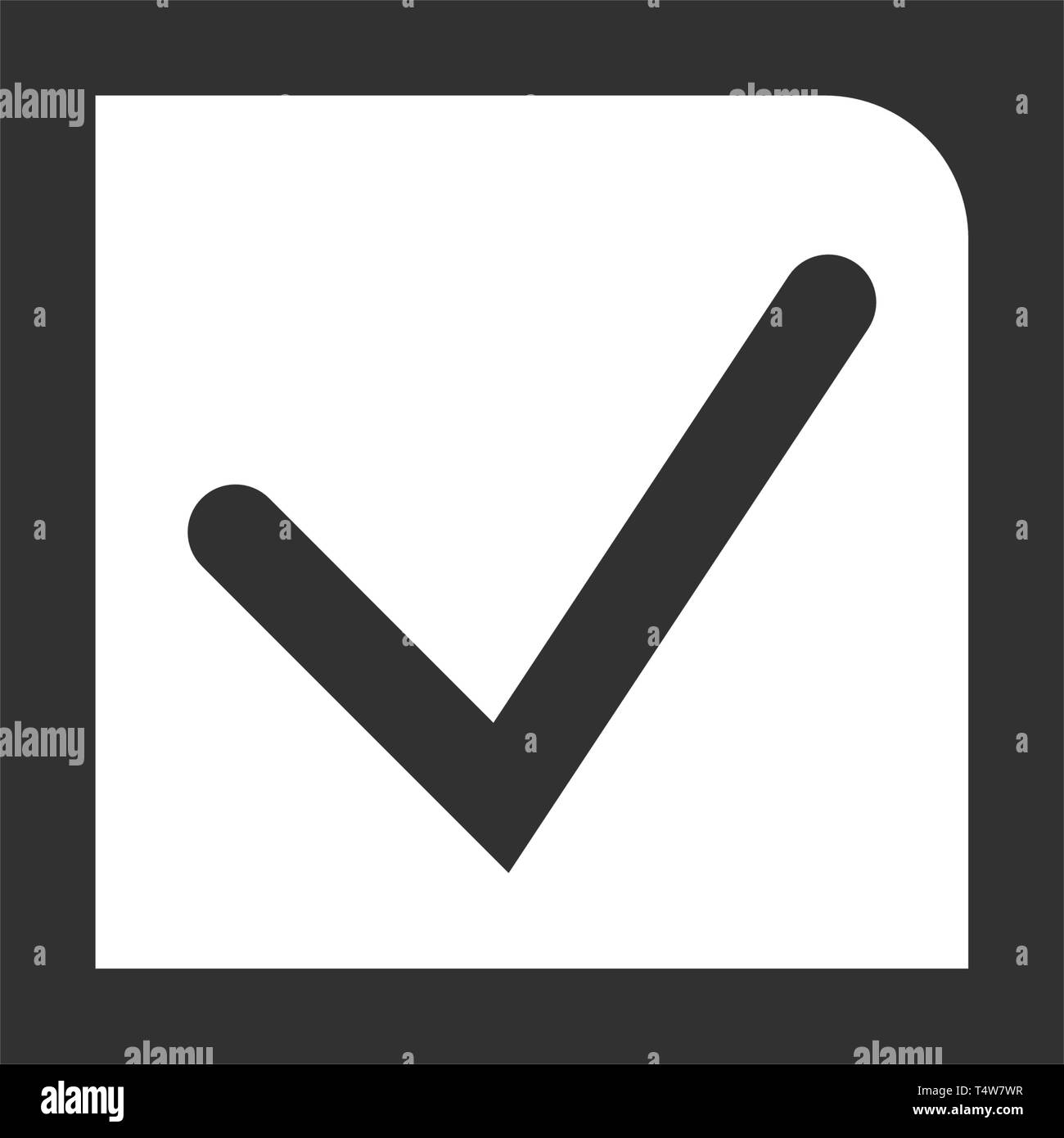 Illustration de l'icône de validation dans square, vector illustration ...