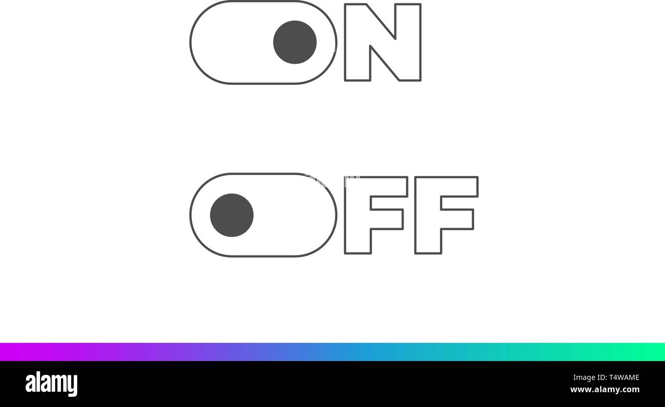 Sur le bouton de l'interrupteur de mode Off sliders. Passer d'une télévision moderne UX design élément du vecteur défini pour site web ou mobile app Illustration de Vecteur