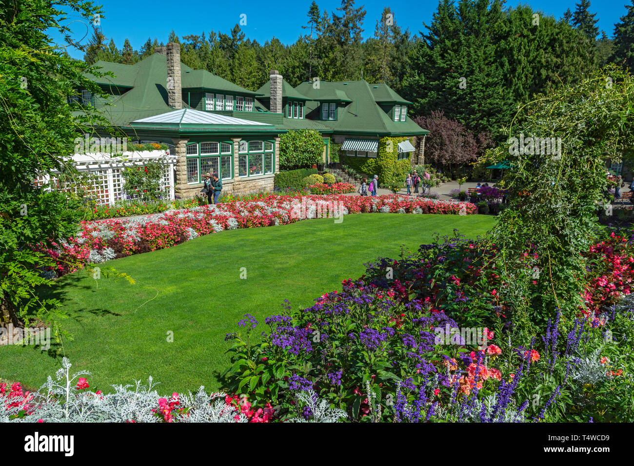 Canada, Brentwood Bay, les Jardins Butchart, Butchart Accueil Historique Banque D'Images