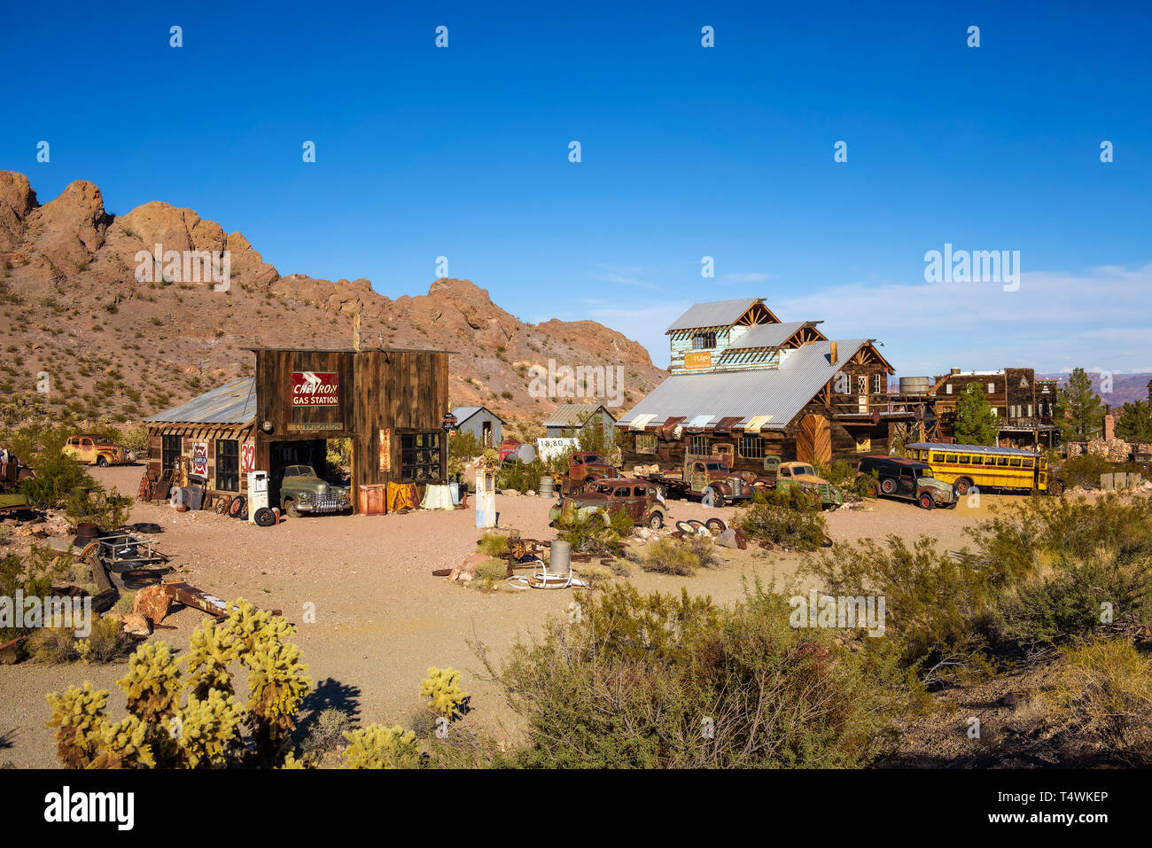 Nelson Ghost Town situé dans le canyon d'El Dorado près de Las Vegas, Nevada Banque D'Images
