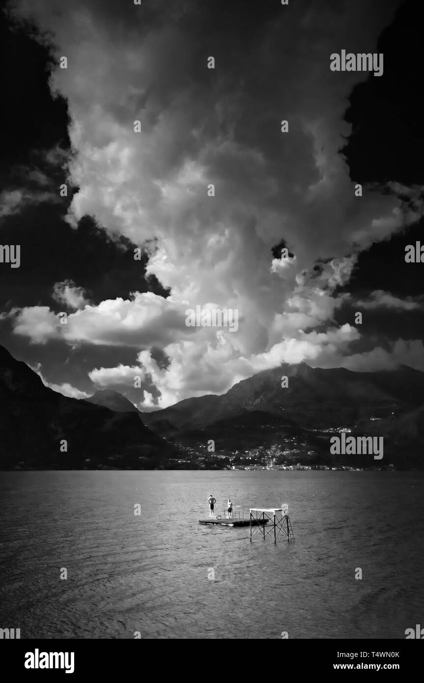 Le lac de Côme et Bellagio en Italie. Banque D'Images