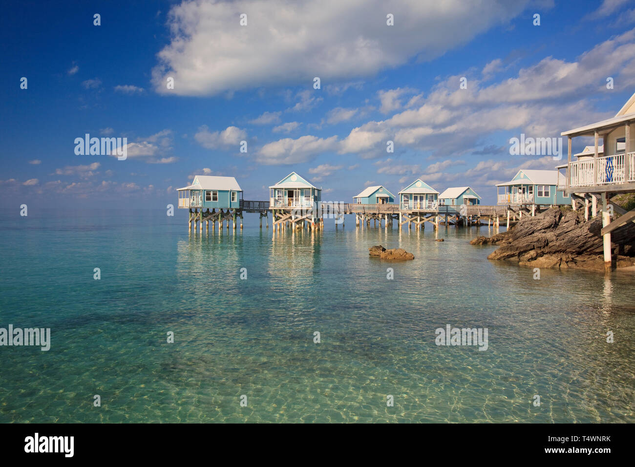 Les Bermudes, Sandys Parish, Beach bungalows Banque D'Images