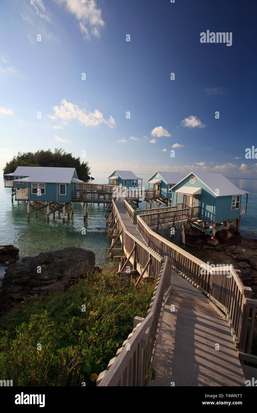 Les Bermudes, Sandys Parish, Beach bungalows Banque D'Images