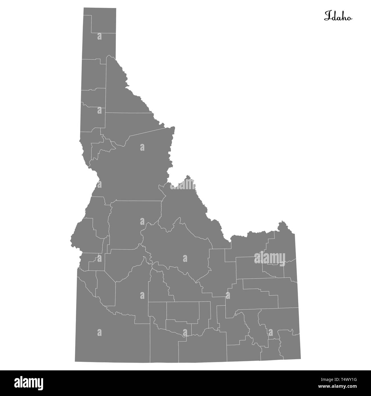 Carte de haute qualité de l'Idaho est un état des États-Unis dont les frontières des comtés Illustration de Vecteur
