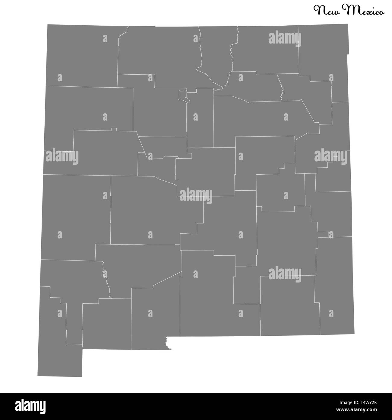 Carte de haute qualité du Nouveau Mexique est un état des États-Unis dont les frontières des comtés Illustration de Vecteur