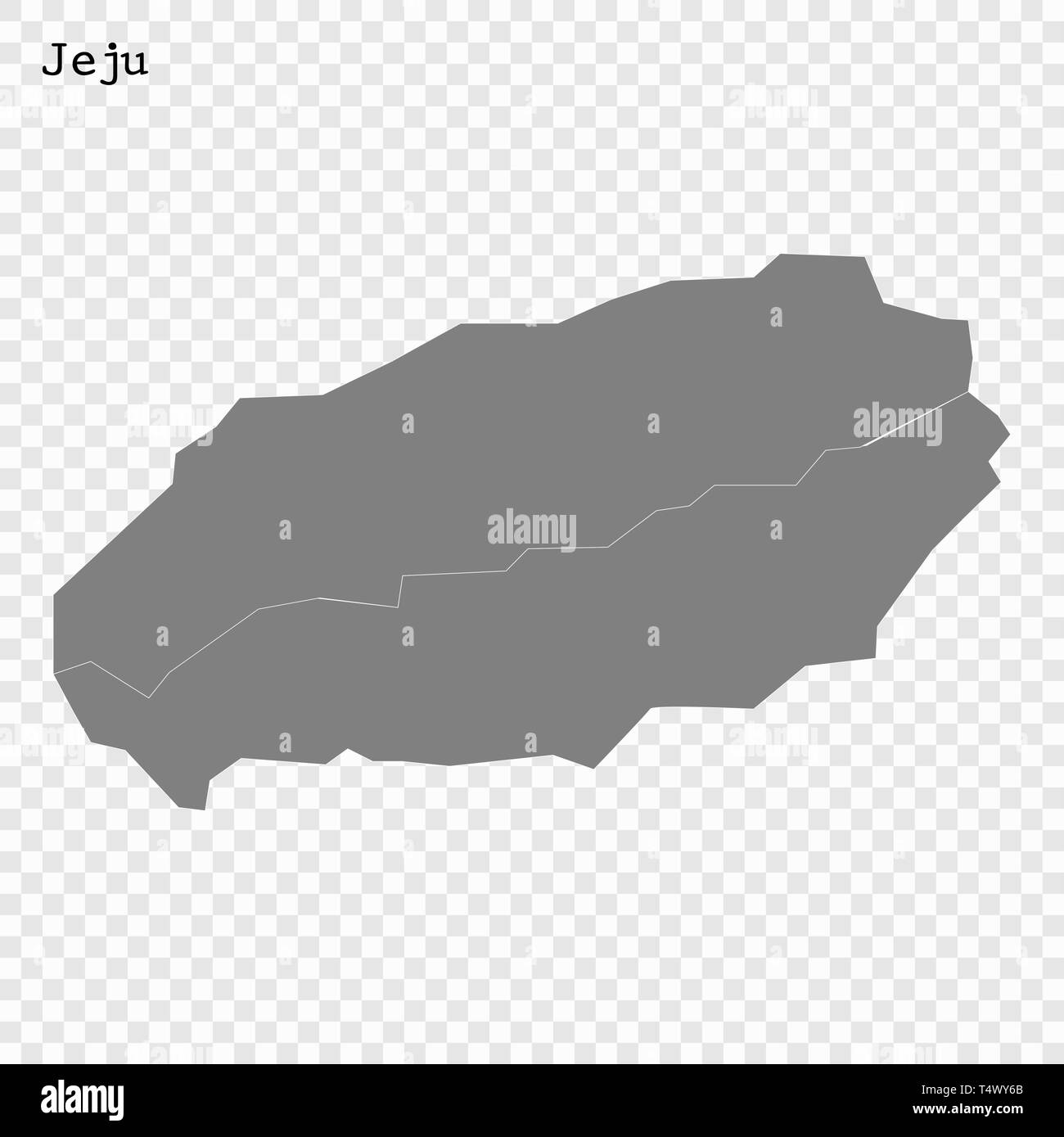 Carte de haute qualité de Jeju est une province de la Corée du Sud, et les frontières des comtés Illustration de Vecteur