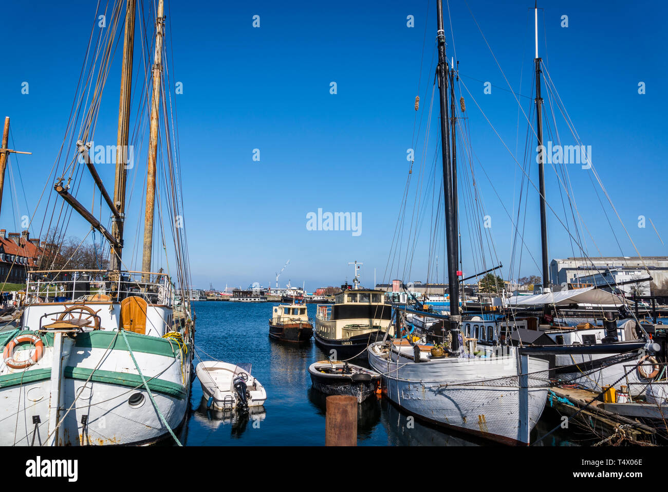 Port de l'île de Refshaleoen, une partie de l'île d'Amager, est un ancien site industriel dans le port de Copenhague maintenant une zone urbaine pour les start-ups, en Banque D'Images