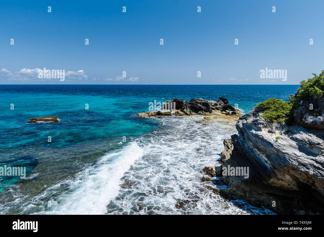 Des falaises rocheuses à Isla Mujeres, Cancun Banque D'Images