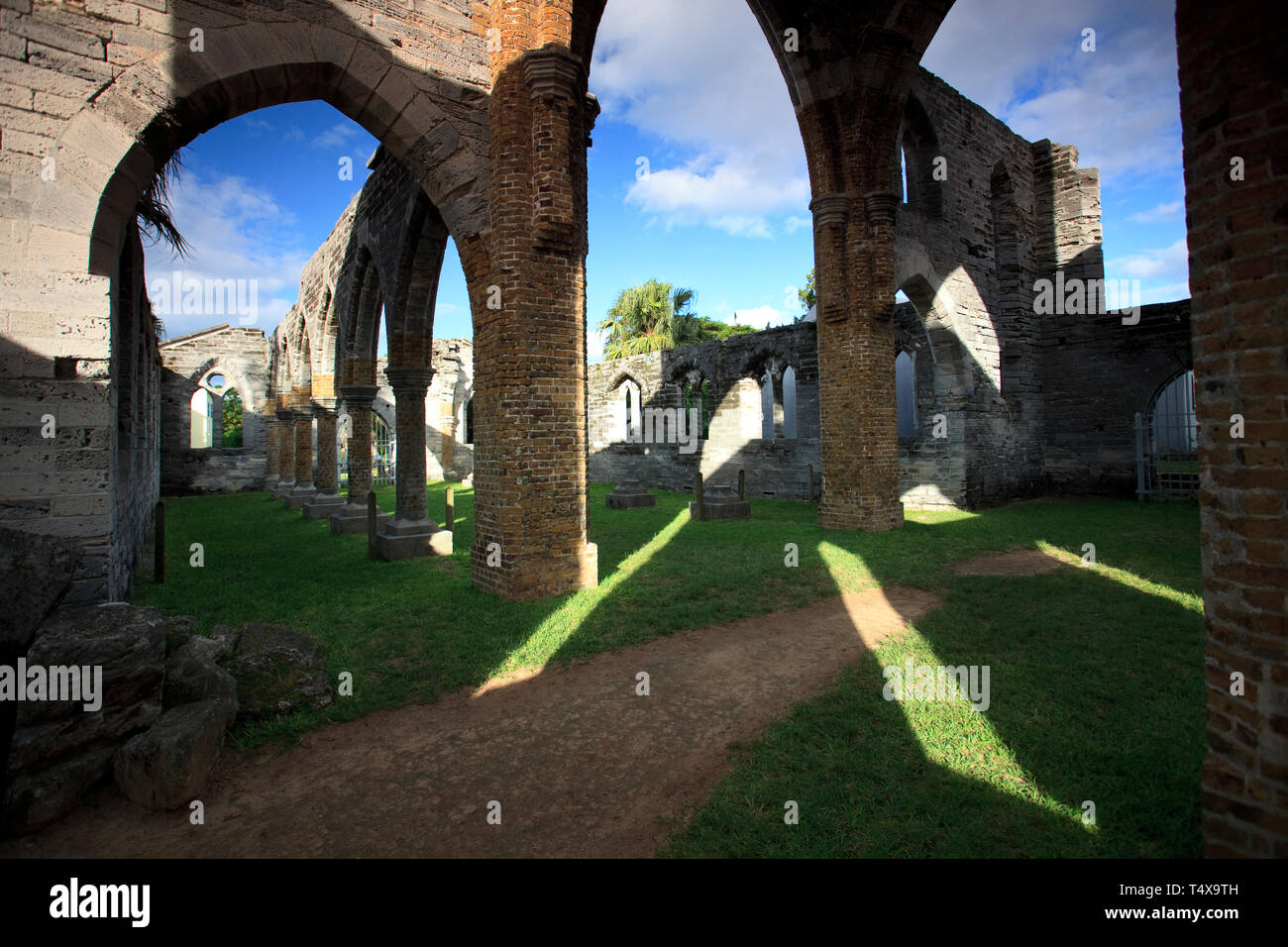 Les Bermudes, Côte Sud, la paroisse de Saint George, l'Église inachevée Banque D'Images