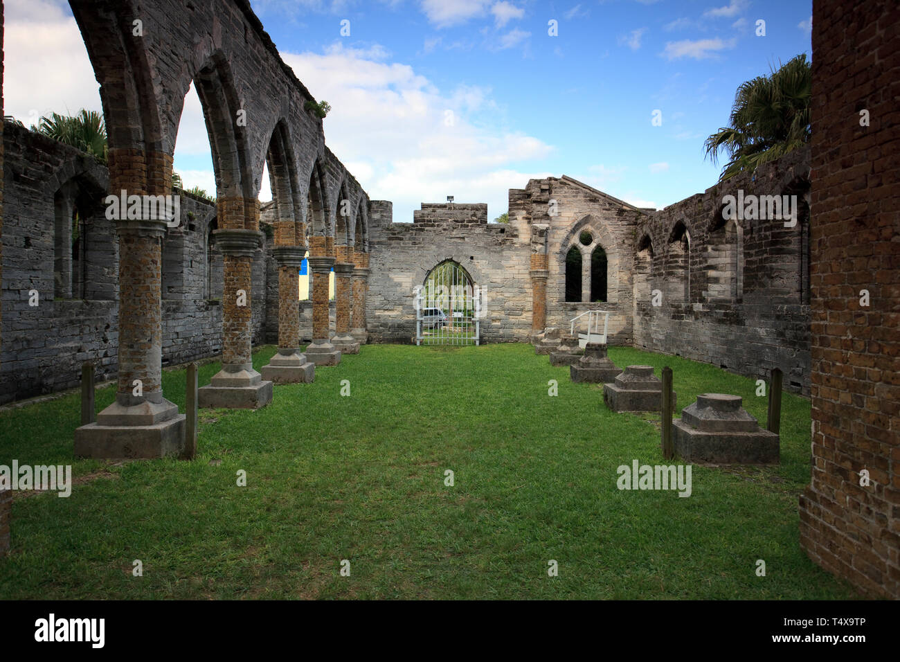 Les Bermudes, Côte Sud, la paroisse de Saint George, l'Église inachevée Banque D'Images