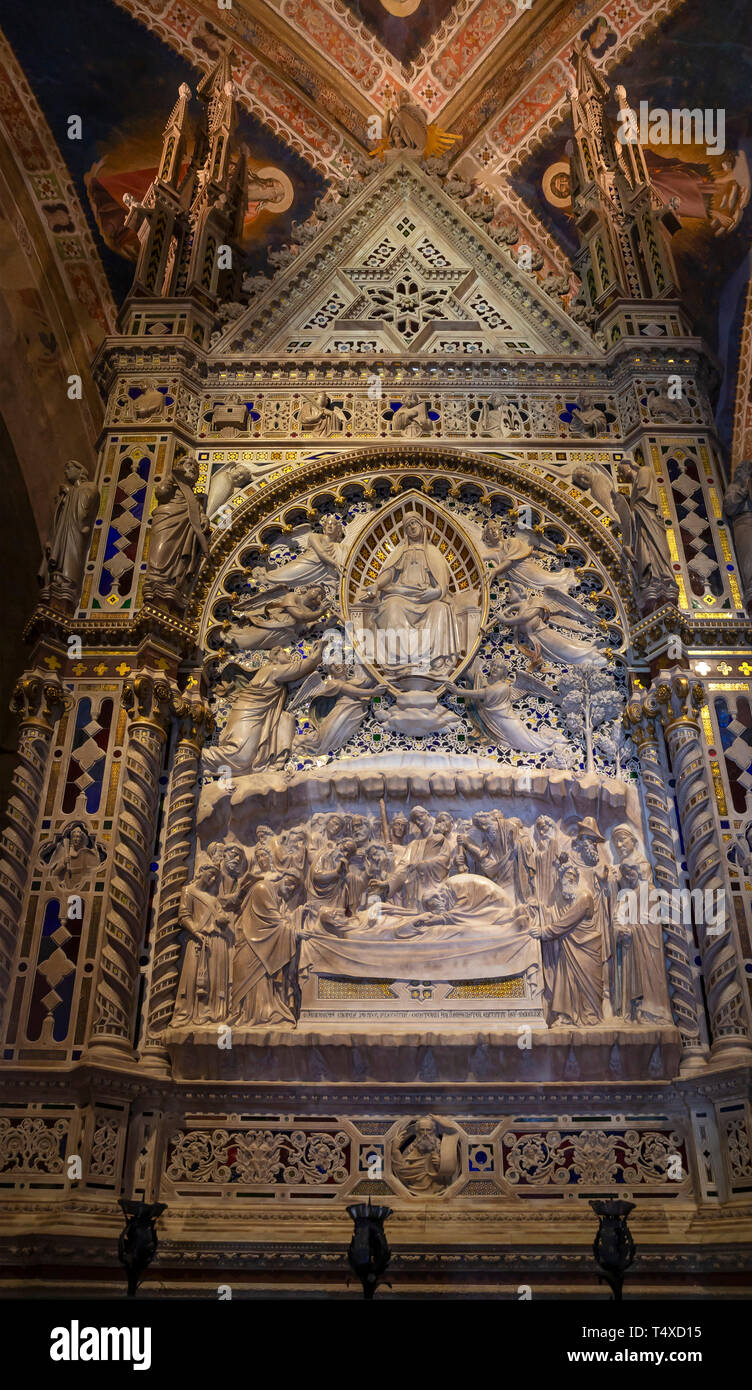Tabernacle, Andrea Orcagna, circa 1359 Chiesa di Palazzo Vecchio, Florence, Toscane, Italie, Europe Banque D'Images