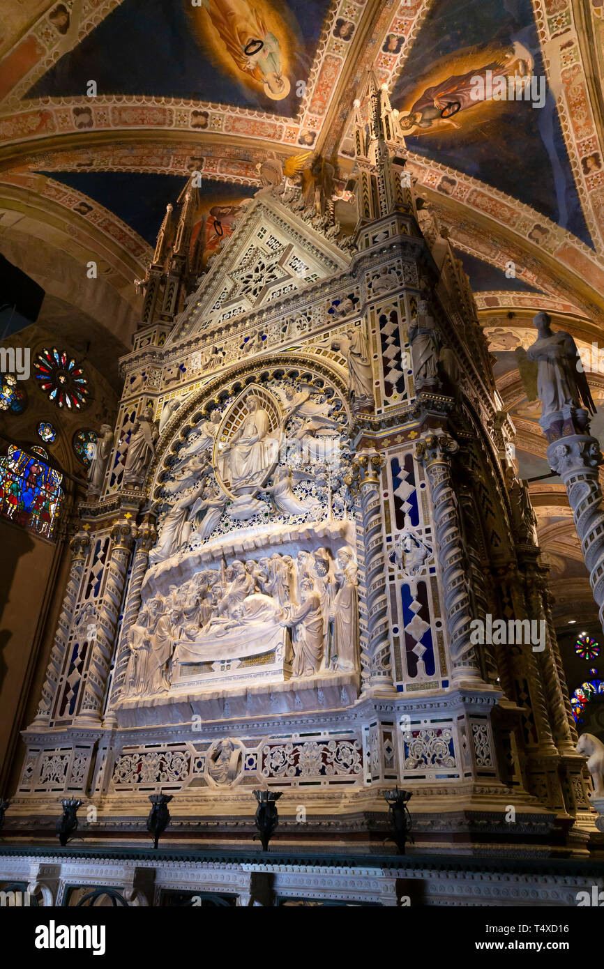 Tabernacle, Andrea Orcagna, circa 1359 Chiesa di Palazzo Vecchio, Florence, Toscane, Italie, Europe Banque D'Images