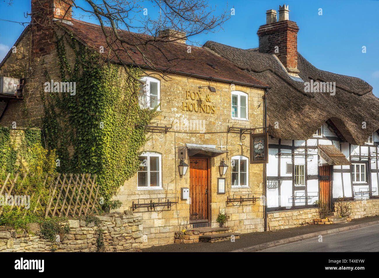 Le Fox & Hounds pub/restaurant à Bredon, Worcestershire, Angleterre. Banque D'Images