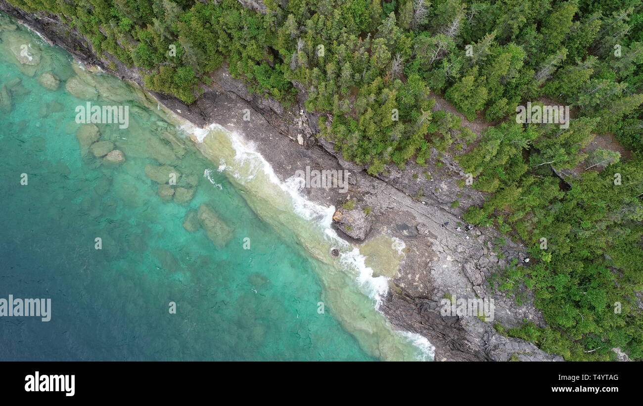 Beau parc de la Péninsule-Bruce au Canada photographie drone Banque D'Images