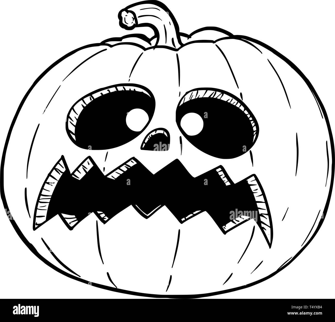 Illustration conceptuelle de dessin animé de crazy Halloween citrouille monstre. Illustration de Vecteur