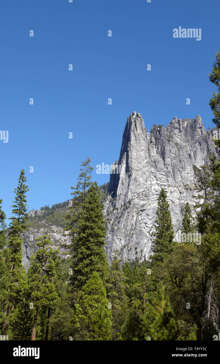 Les roches de la cathédrale, Yosemite Valley, Californie Banque D'Images