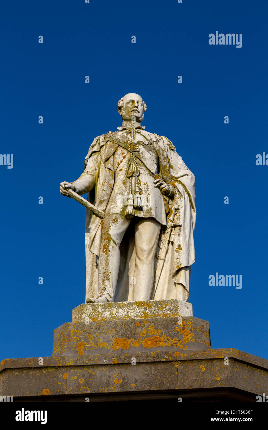 Statue de Prince Albert de Tenby Dyfed, surplombant, au Pays de Galles. Banque D'Images