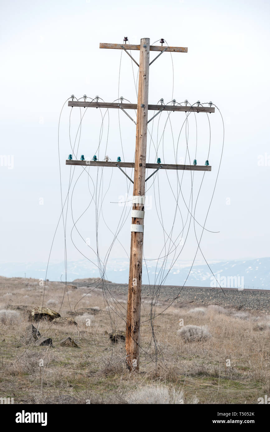 L'utilitaire en ligne inopérant Morrow Comté (Oregon). Banque D'Images