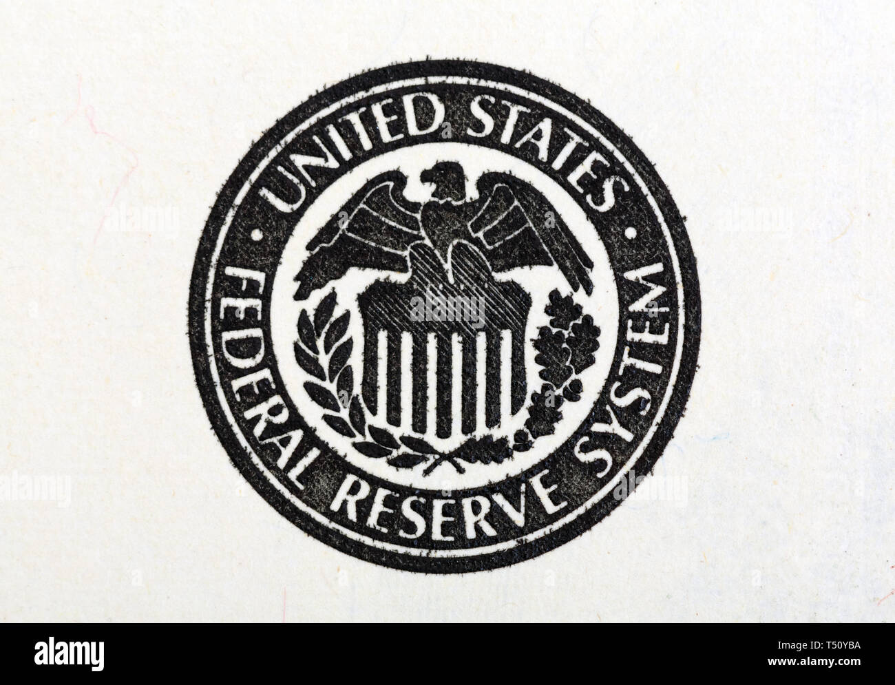 Plan Macro sur United States Federal Reserve System symbole sur vieux ...