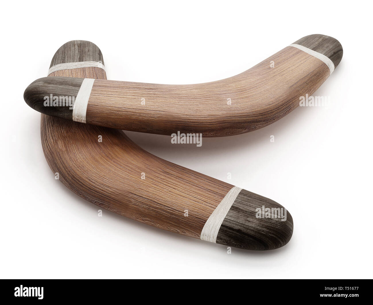 Boomerang isolé sur fond blanc. 3D illustration. Banque D'Images