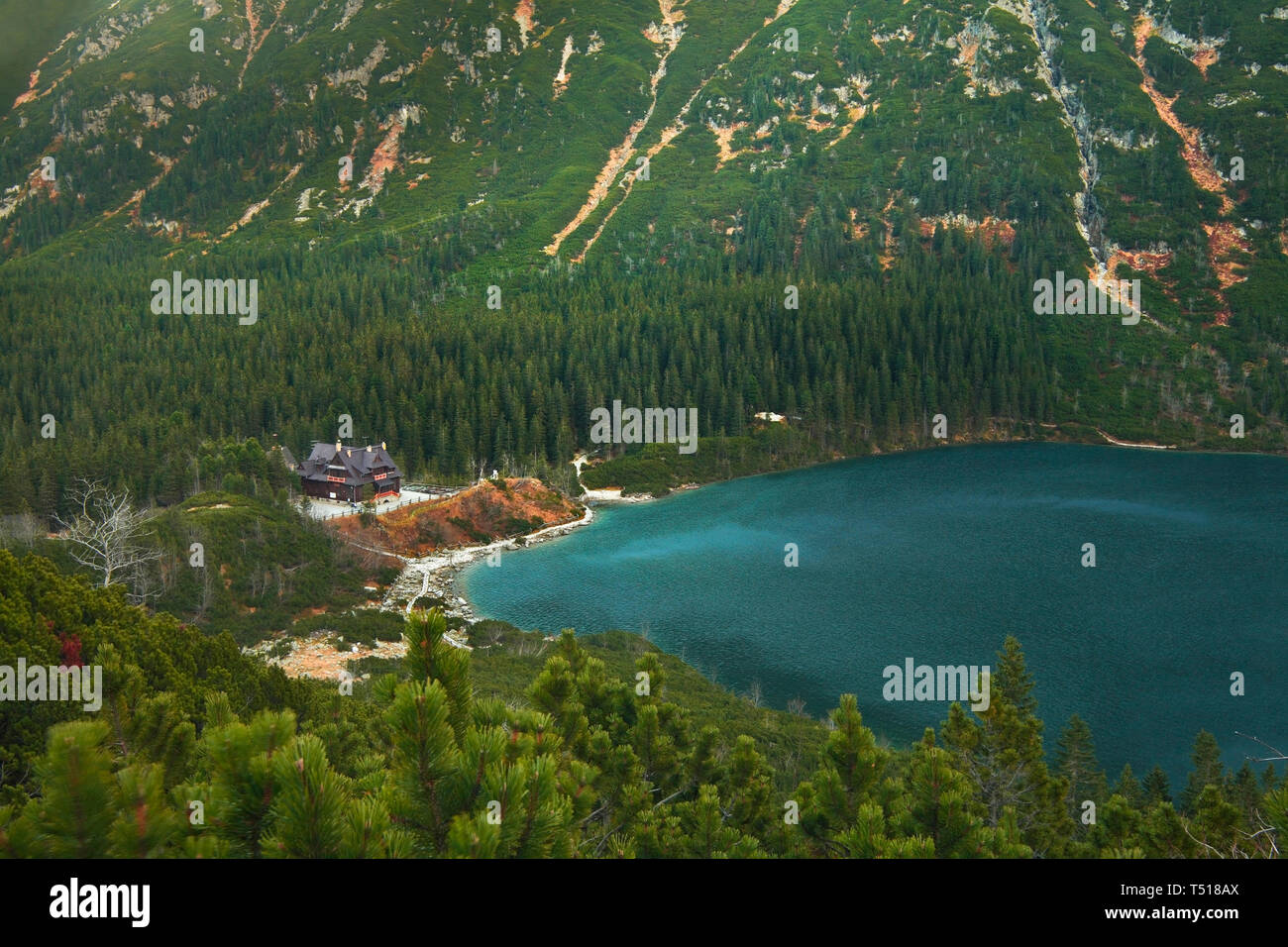 L'Œil de la Mer (Morskie Oko) lac près de Zakopane. Pologne Banque D'Images