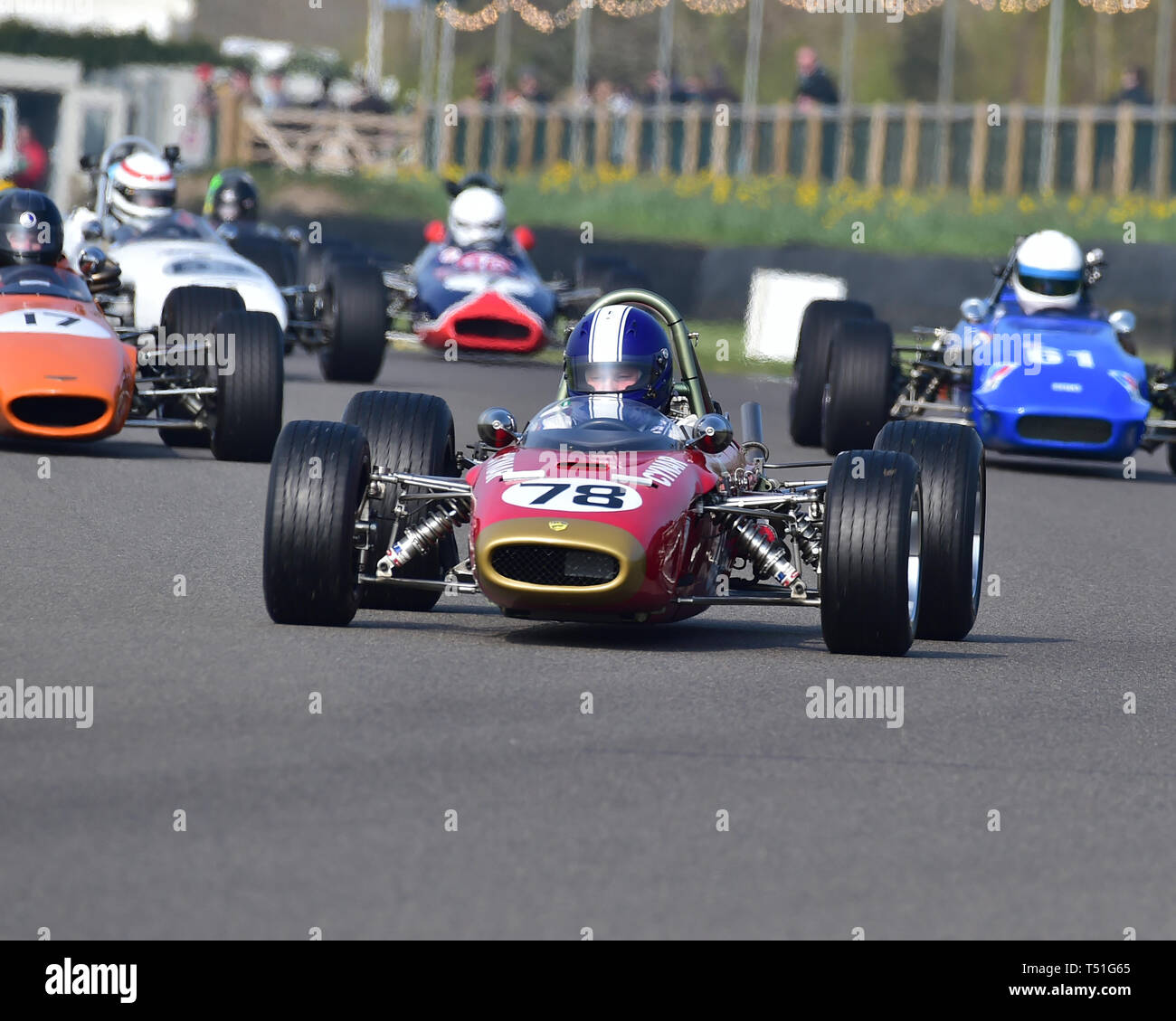 Andrew Hayden, Tecno-Ford, Derek Bell Cup, 1 Litre la Formule 3 voitures, 1964 à 1970, 77e réunion des membres, Goodwood, West Sussex, Angleterre, avril 2019, Aut Banque D'Images