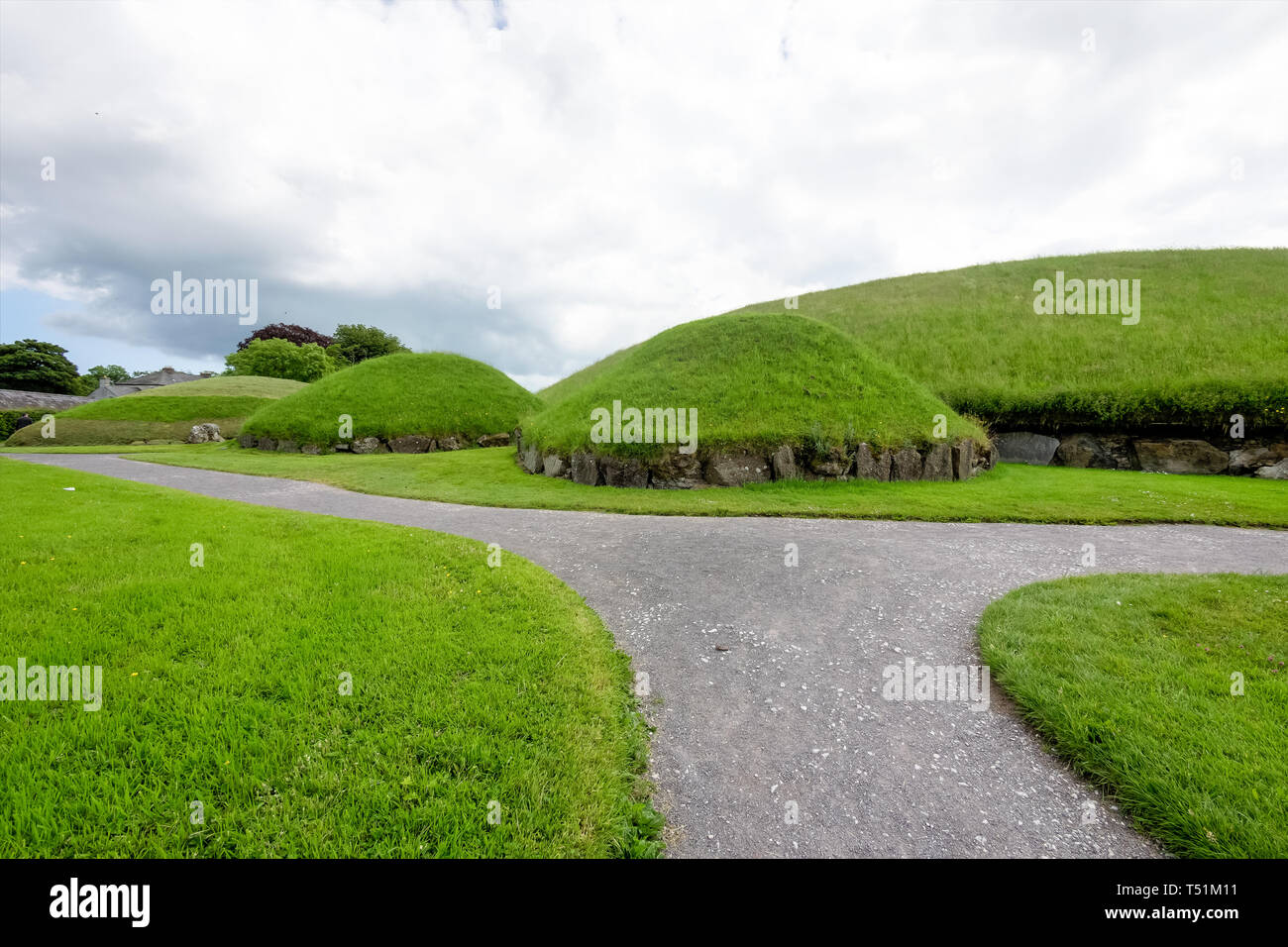 Knowth est un passage néolithique tombe et un monument ancien de Bru na Boinne dans la vallée de la Boyne, en Irlande, site du patrimoine mondial de l'UNESCO Banque D'Images