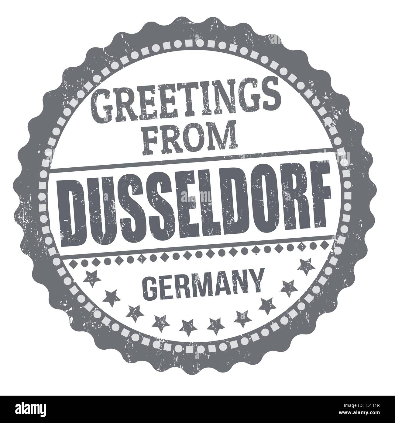 Salutations de Dusseldorf signer ou apposer sur fond blanc, vector illustration Illustration de Vecteur