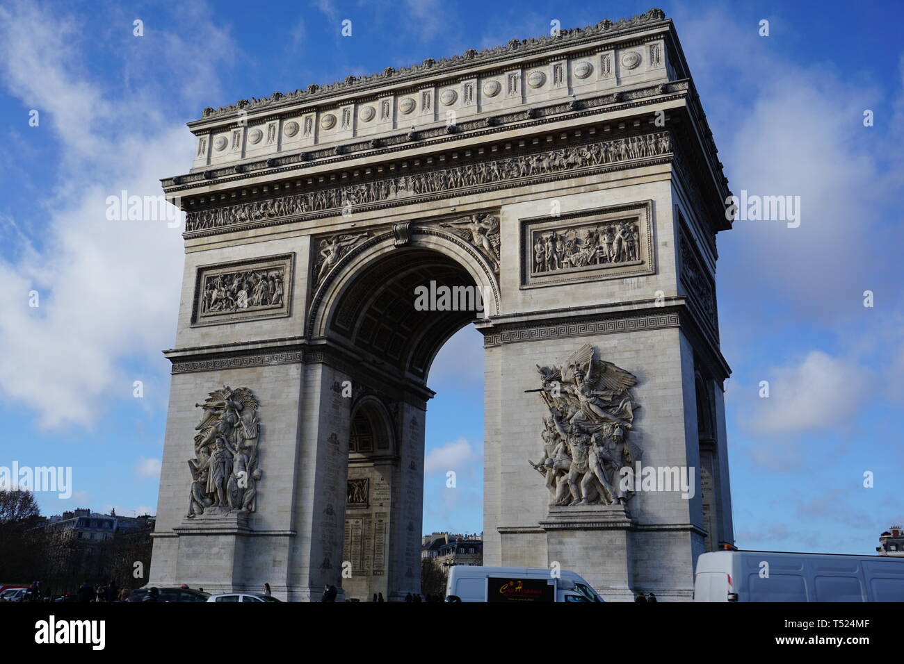 L'arc de triomphe à Paris. Banque D'Images