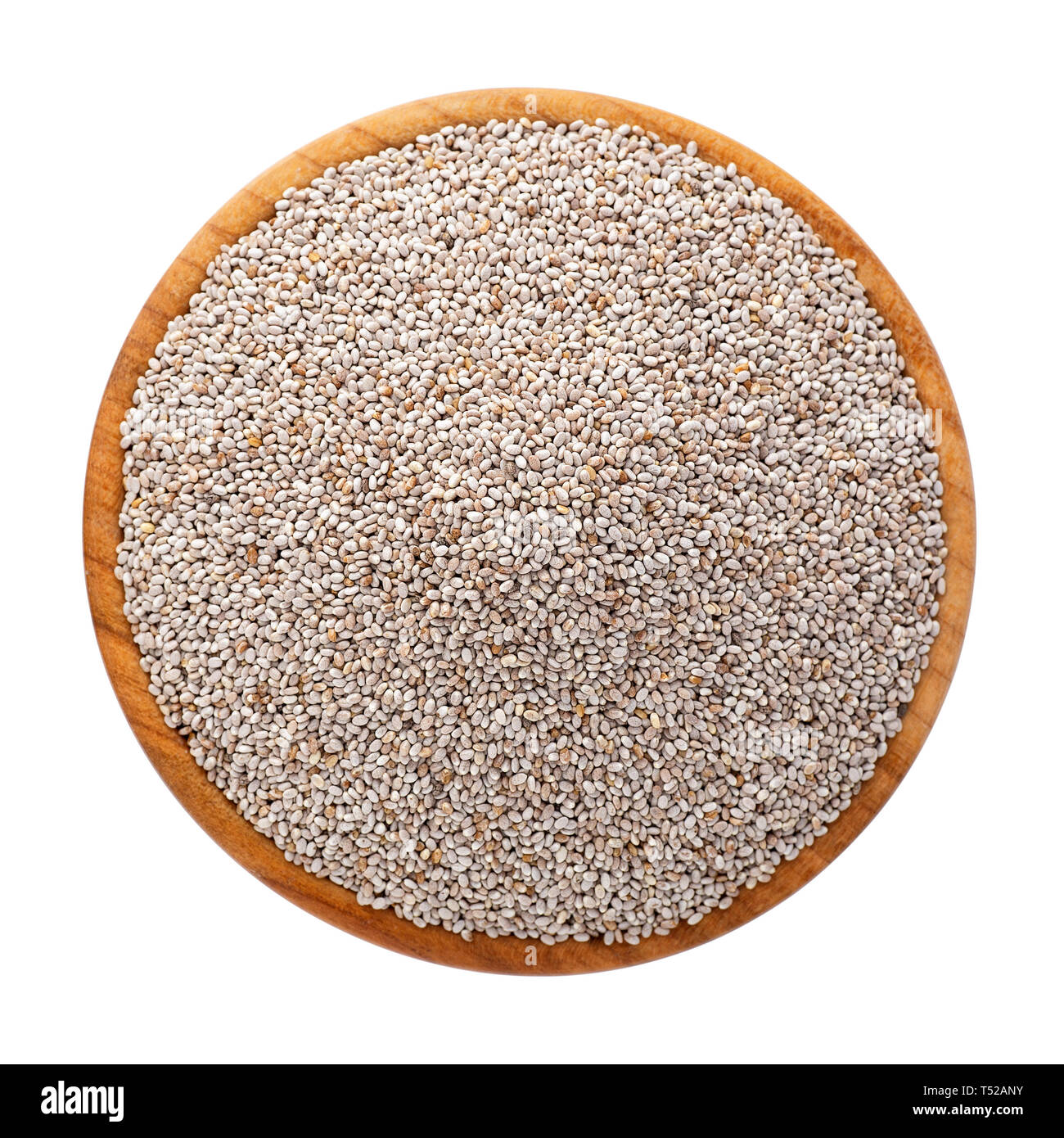 Les graines de chia blanches dans un bol Banque D'Images