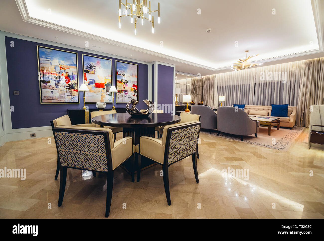 L'intérieur de la suite du Fairmont hotel de luxe à Amman, Jordanie Amman City Banque D'Images