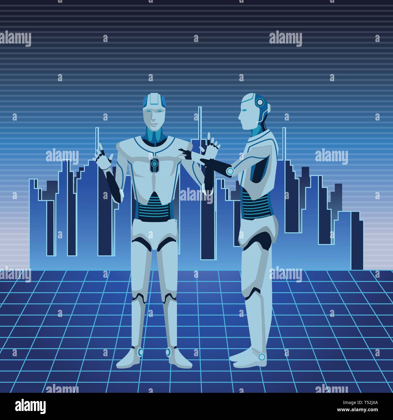 Les robots humanoïdes avatar Illustration de Vecteur