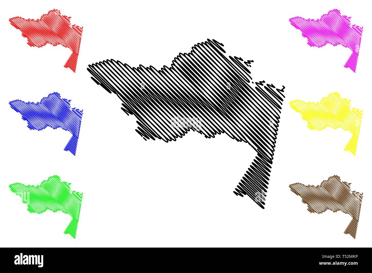 Département d'Amazonas (Colombie, République de Colombie, les ministères de la Colombie) map vector illustration, croquis gribouillis d'Amazonas site Illustration de Vecteur