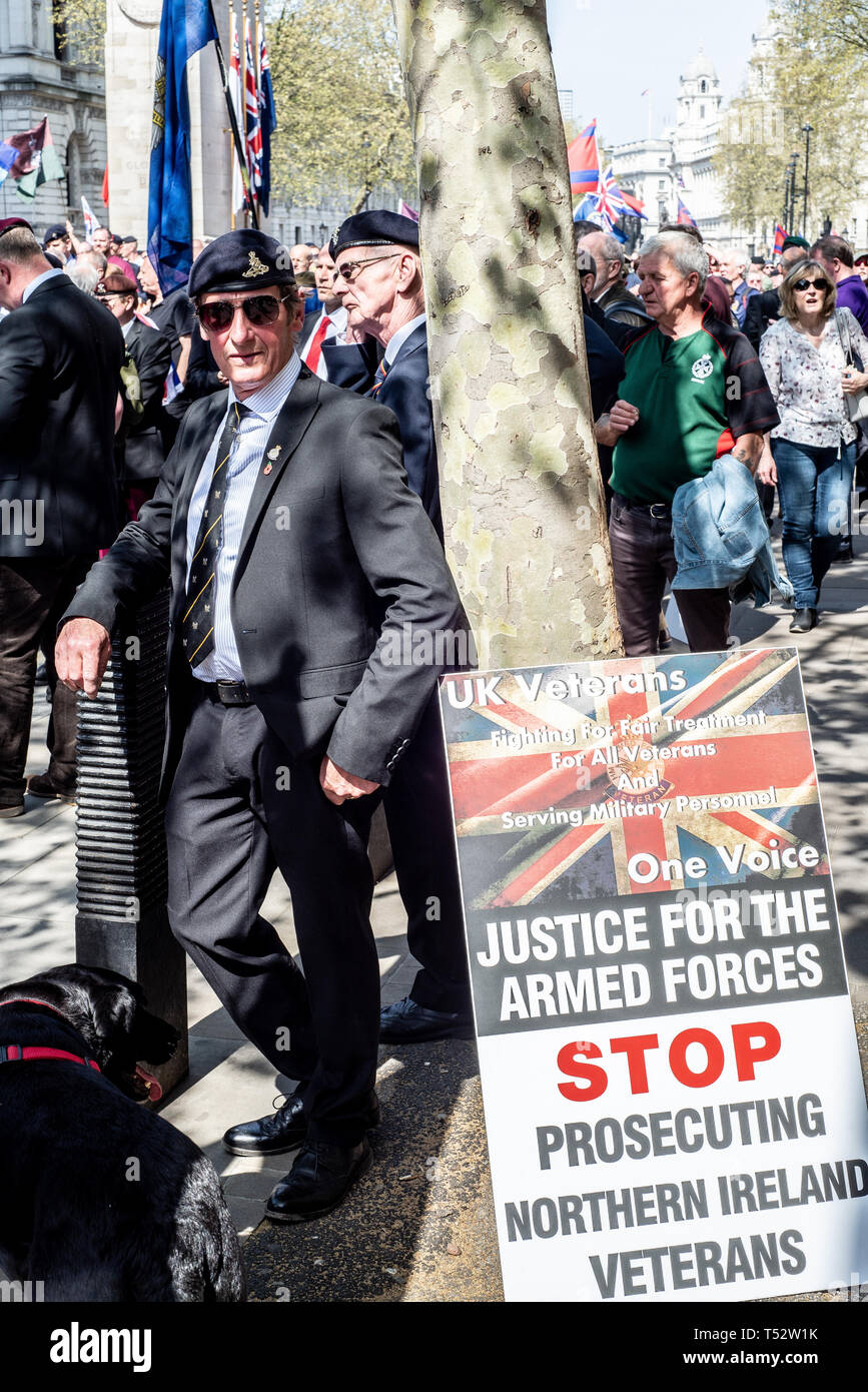 La justice pour les anciens combattants de l'Irlande du Nord Londres mars Vendredi Saint 2019 Banque D'Images