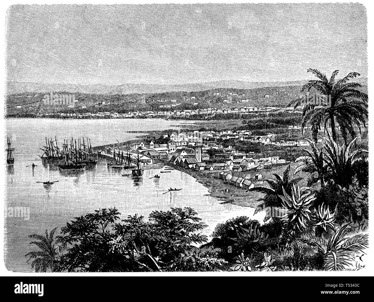Au Natal, Durban Port anonym 1897 Banque D'Images