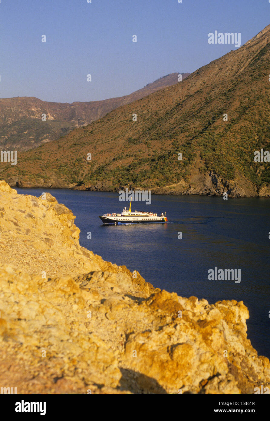 L'île de Vulcano, îles Eoliennes, Sicile, province de Messine (Sicile), Italie Banque D'Images