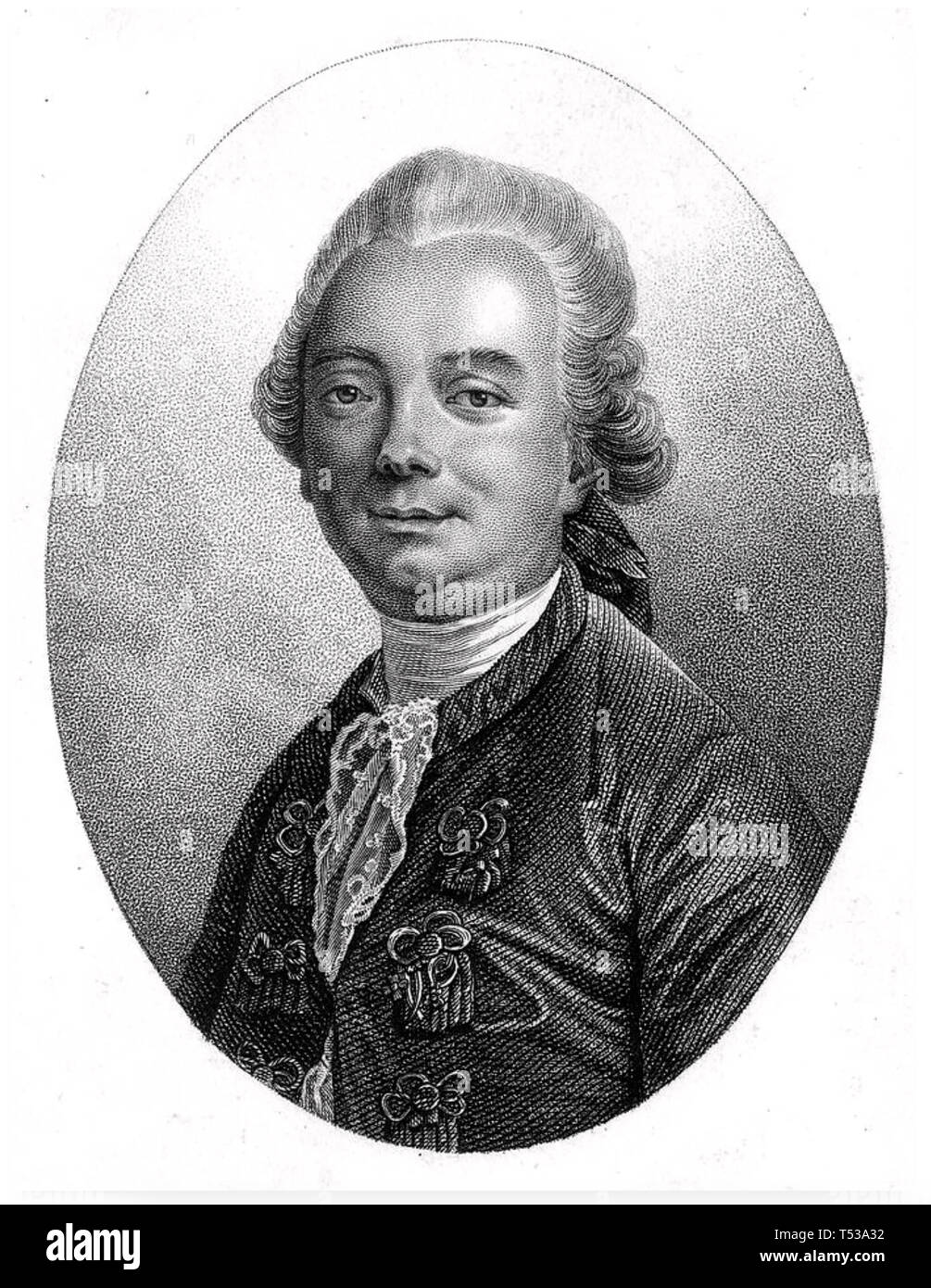 JEAN-FRANÇOIS de la harpe (1739-1803), dramaturge et critique littéraire français Banque D'Images