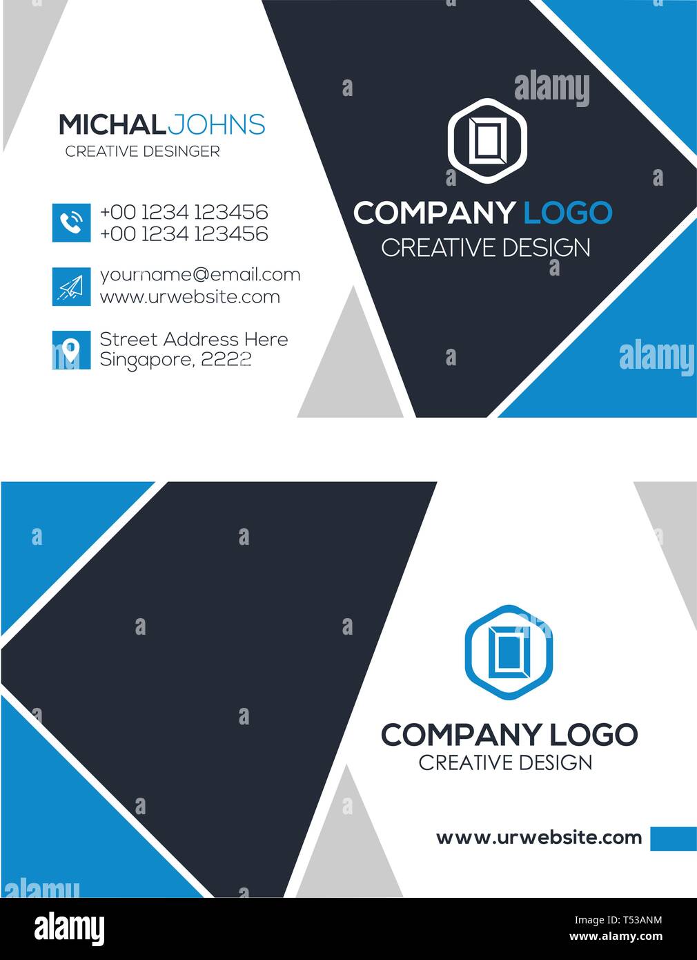 Simple et propre carte d'affaires moderne Illustration de Vecteur