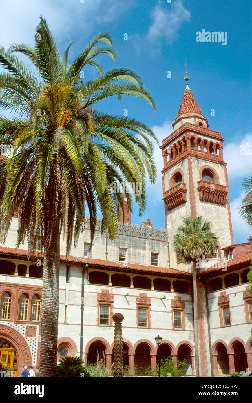 Floride, St. Augustine Flagler College ancien Ponce de Leon, hôtel, construit 1887 cour US plus ancienne ville, FL345 Banque D'Images