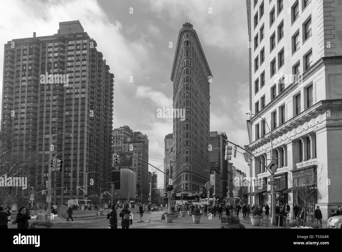 Matin d'hiver de New York City Scenes Banque D'Images