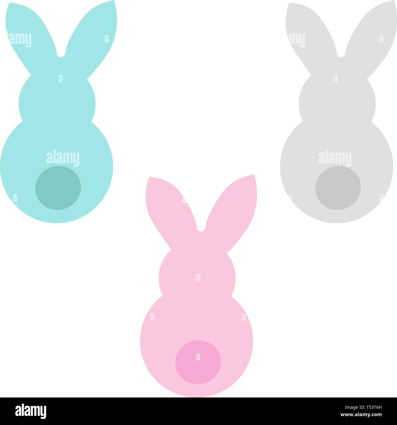 Lapin de Pâques. vecteur icône avec silhouette de lapin. cute bunny isolé sur fond blanc. Illustration de Vecteur
