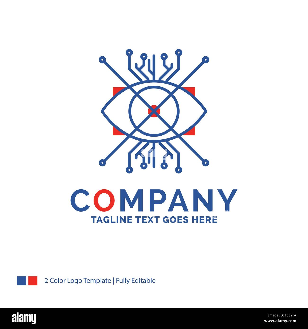 Nom de l'entreprise conception de logo pour Ar, augmentation, cyber, oeil,  cristallin. Nom de marque rouge et bleu avec place pour la conception de  slogan. Logo Création abstraite modèl Image Vectorielle Stock -