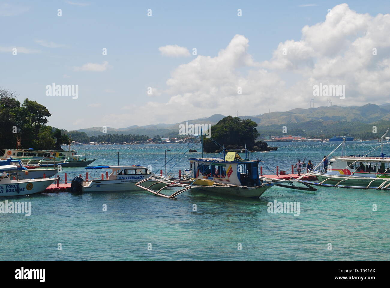 Borocay Bangka bateaux. Banque D'Images