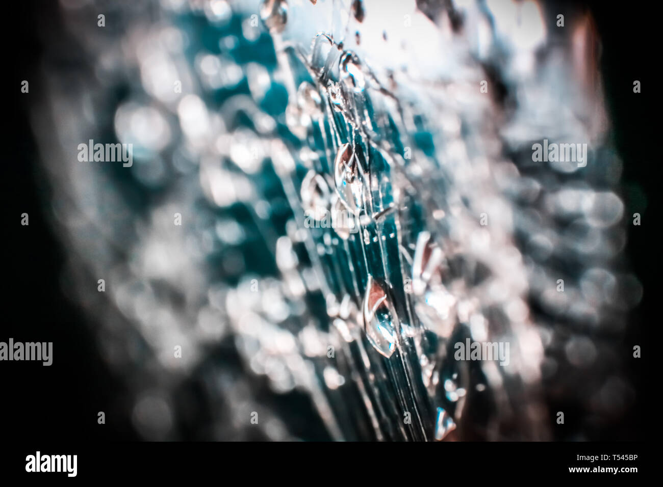 Macro photo de verre craquelé. Banque D'Images