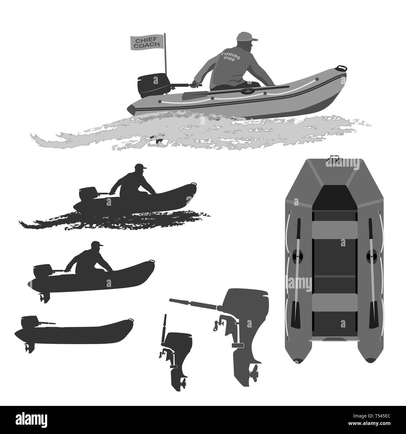 Jeu de silhouettes pour une vie active. Pour le tourisme et les voyages d'observation de la nature en bonne compagnie d'amis. Illustration de Vecteur