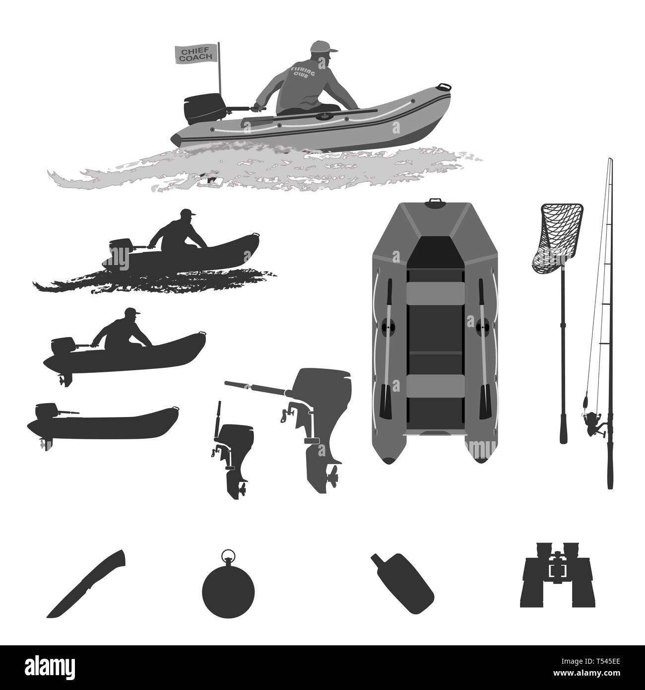 Jeu de silhouettes pour une vie active. Pour le tourisme et les voyages d'observation de la nature en bonne compagnie d'amis. Illustration de Vecteur